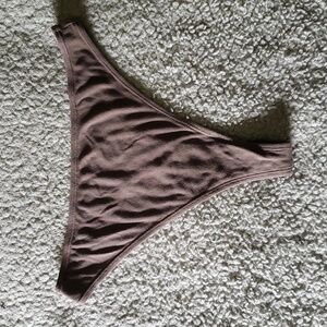 NWOT Parade Lush Rib Dream High Cut Thong Panty in Truffle